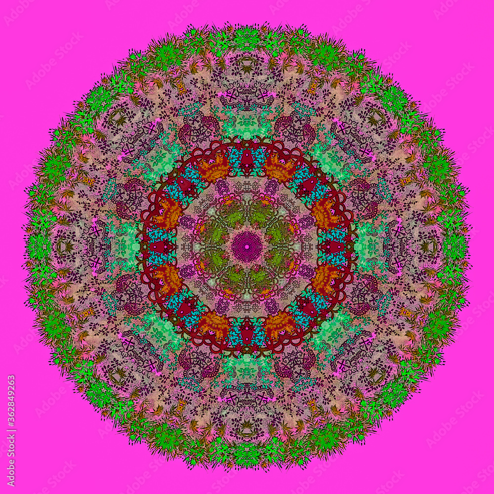 Obraz premium mandala symmetry pattern ornamental round ornament colorful motif