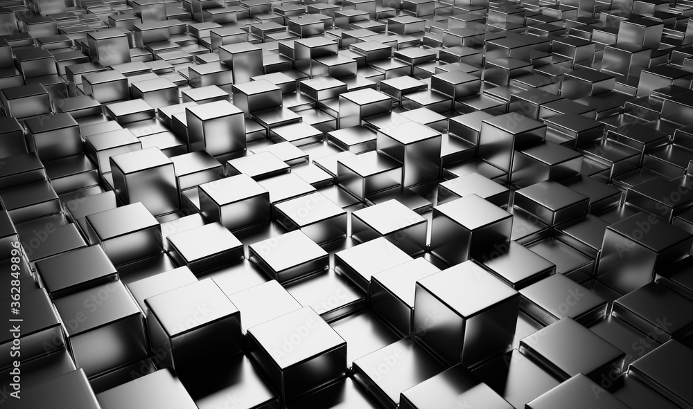Fototapeta premium Background of square metal blocks.