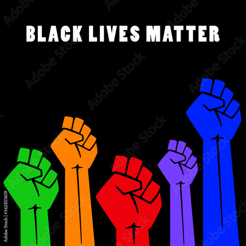 Black lives matters. Social poster, banner. Stop racism police violence. I can’t breathe. Flat illustration   