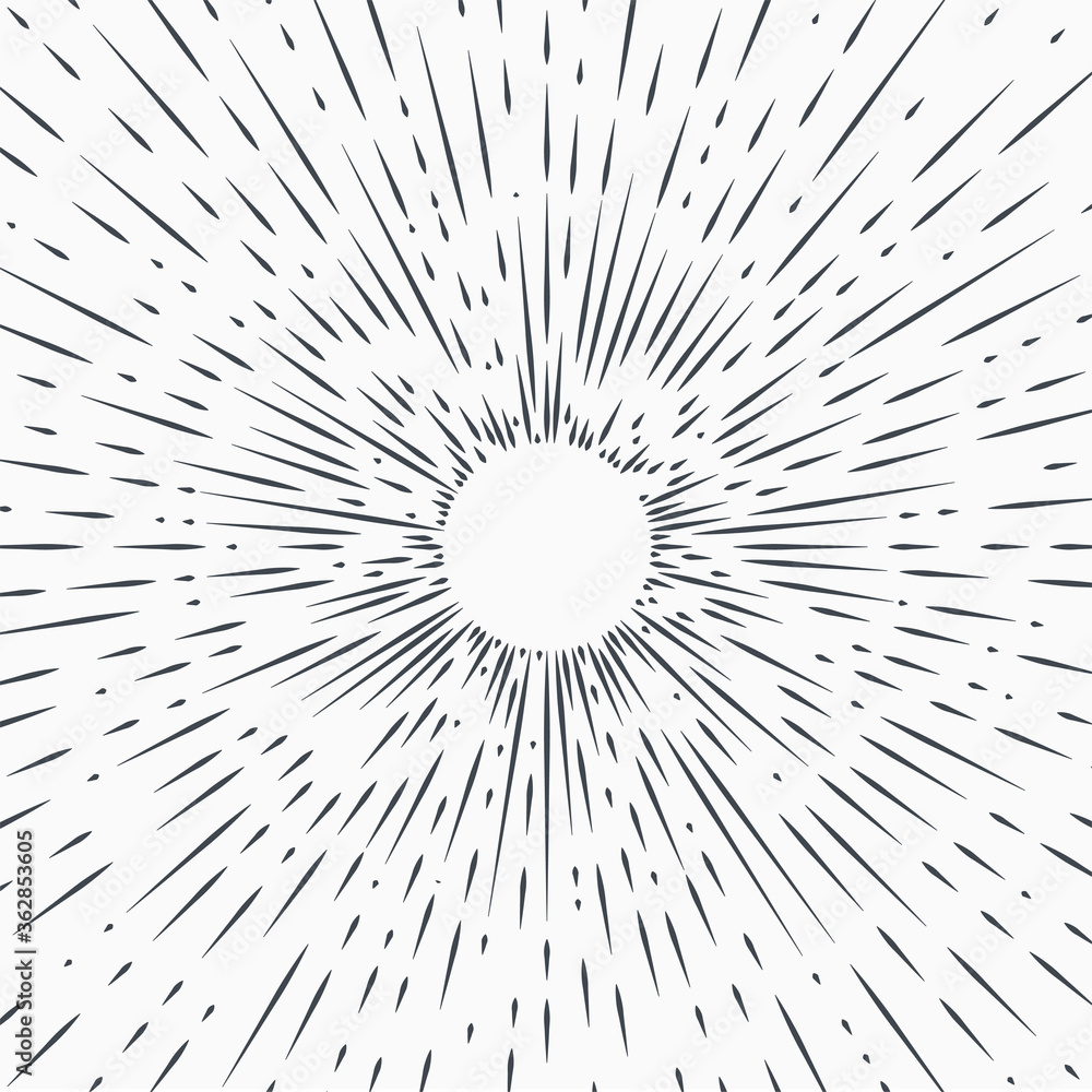 Obraz premium Sun burst, star burst sunshine. Radiating from the center of thin beams
