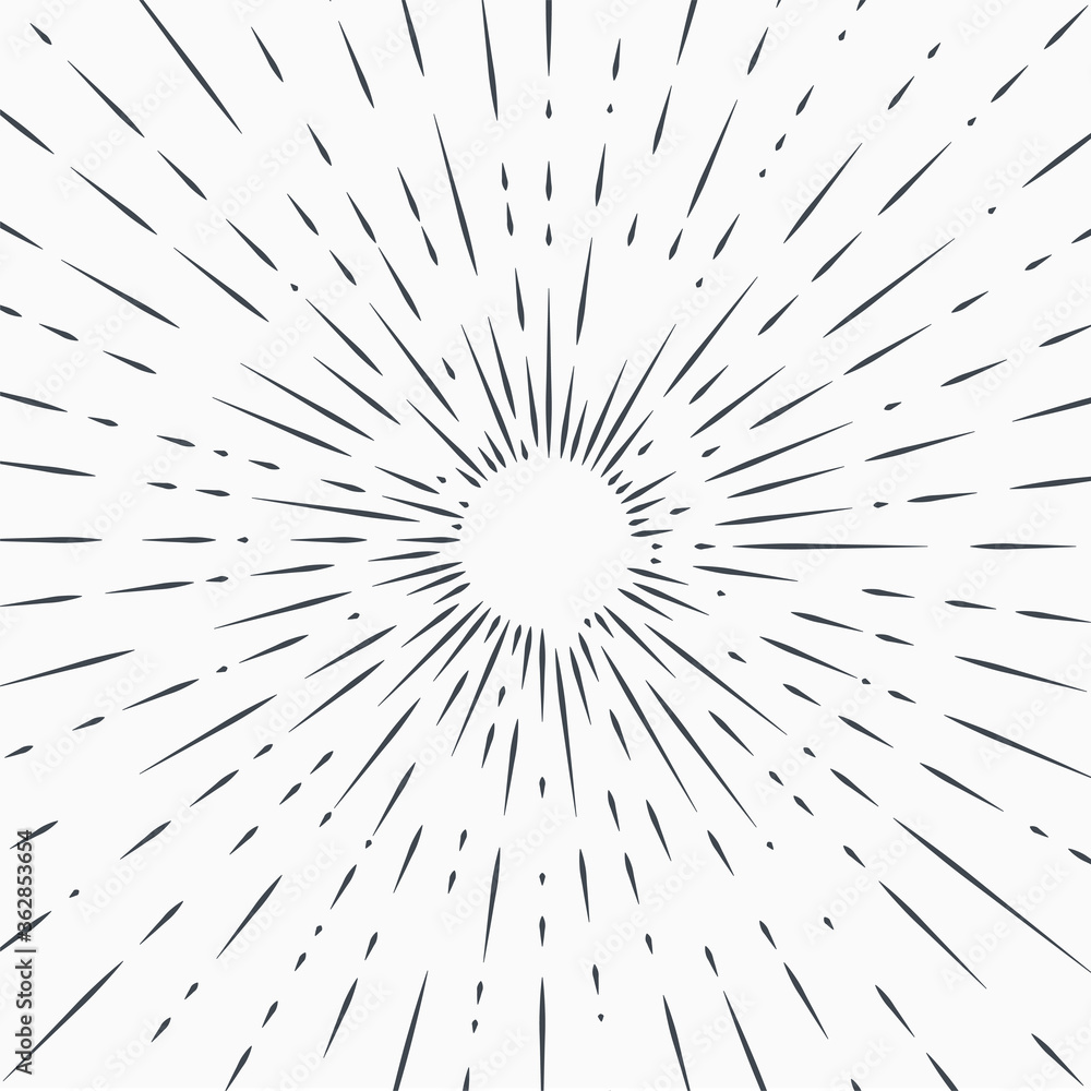 Obraz premium Sun burst, star burst sunshine. Radiating from the center of thin beams