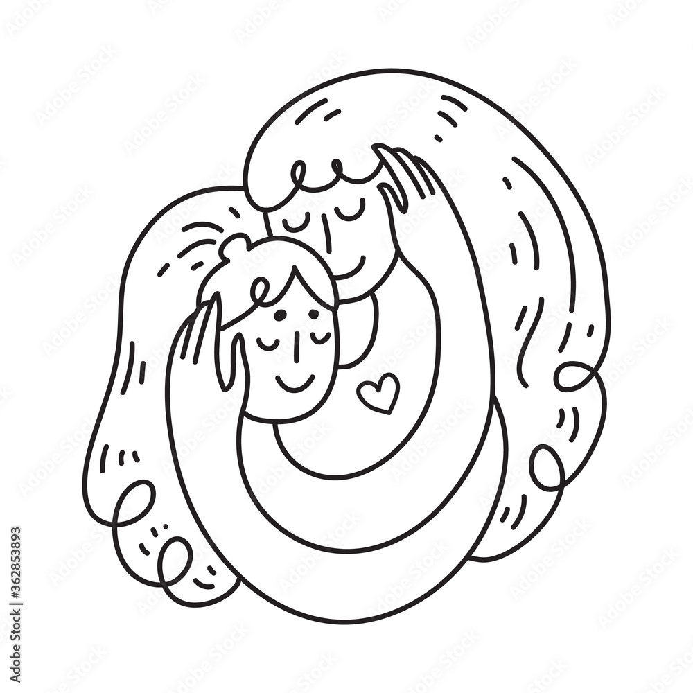 LGBT Lesbian family concept. Kiss and hug sticker. Vector illustration. LGBT Lesbian family concept. Kiss and hug sticker. Vector illustration.