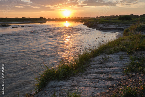 Sunset over river