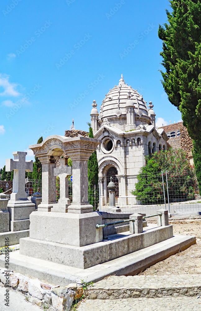 Cementerio de Montjuic en Barcelona, Catalunya, España, Europa