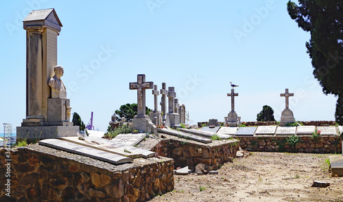 Canvas Print Cementerio de Montjuic en Barcelona, Catalunya, España, Europa