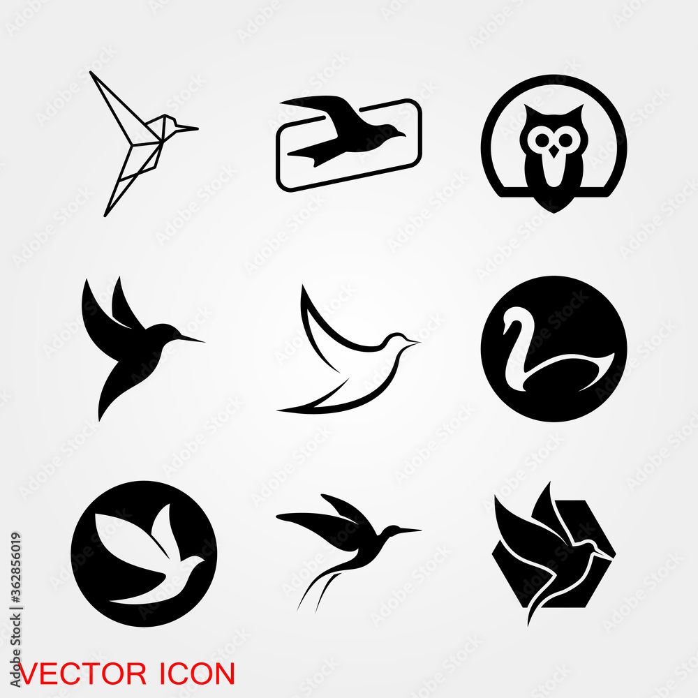 Birds icon. Birds Silhouette different vector illustrations Birds icon. Birds Silhouette different vector illustrations