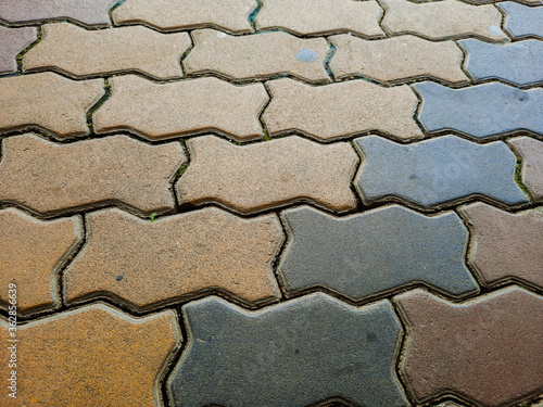 Sidewalk built with bricks