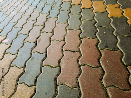 Sidewalk built with bricks
