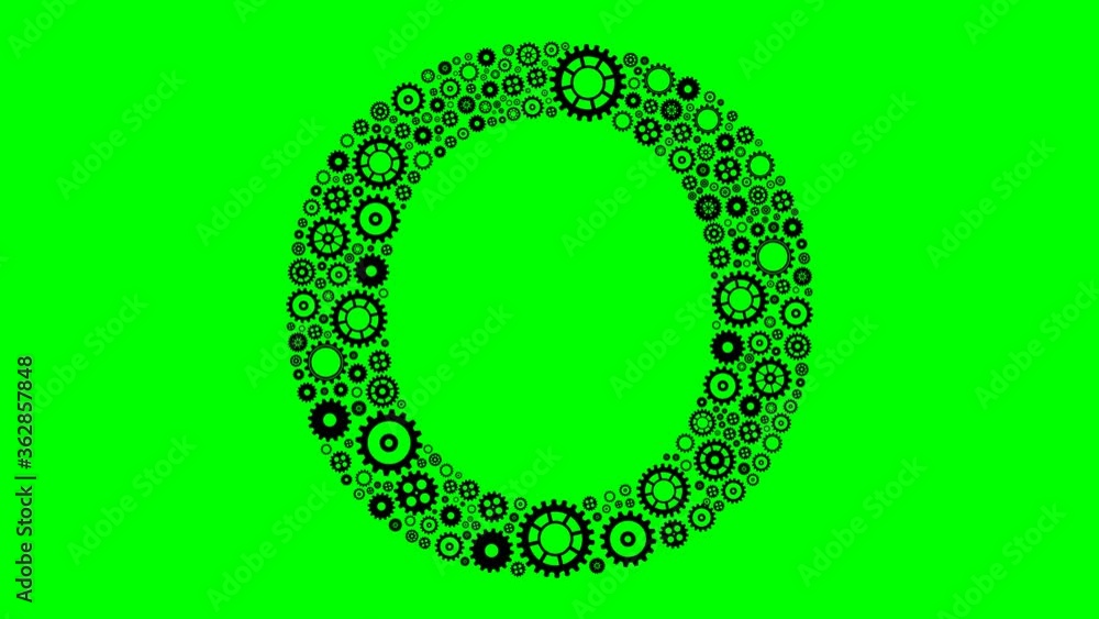 Animation of letter O made out of gears Animation of letter O made out of gears