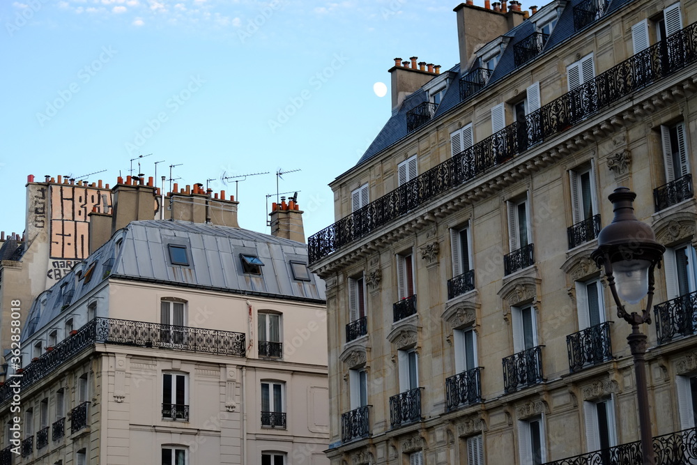 Some facades in Paris in july.