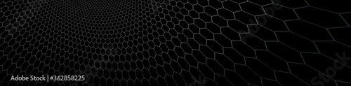 Technology and science vector background, tech abstraction with hexagons mesh electronics and digital style in 3D dimensional perspective, abstract illustration.