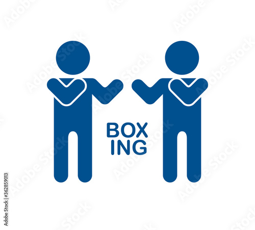 Boxing simple vector icon isolated on white, sport martial arts, conflict fight.