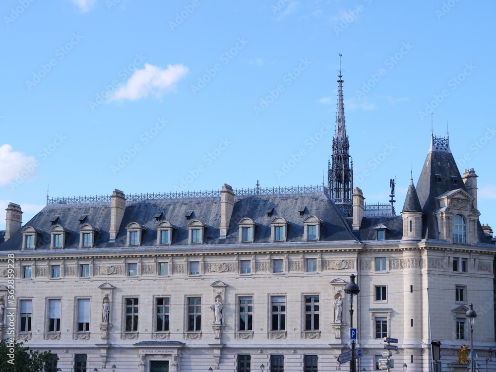 Some buildings on the quays of Paris. july 2020