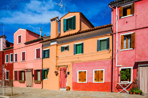 Burano is an island of colorful bright