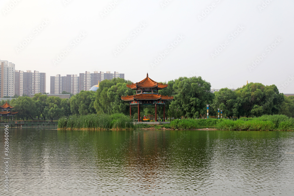 Pavilion in Beihe Park, Luannan County, Hebei Province, China