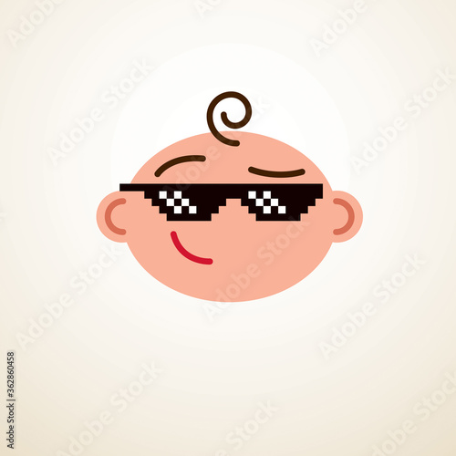 Cute baby cartoon vector fl...