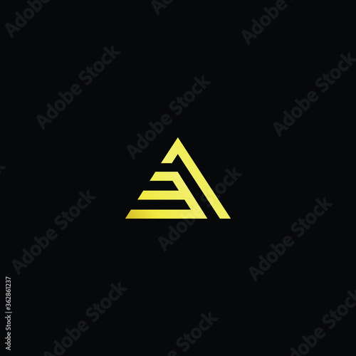 Minimal elegant monogram art logo. Outstanding professional trendy awesome artistic AB BA initial based Alphabet icon logo. Premium Business logo gold color on black background