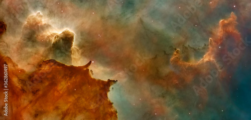 Hubble image of the Eagle Nebulaas Pillars of the Creation. Elements of this image furnished by NASA.