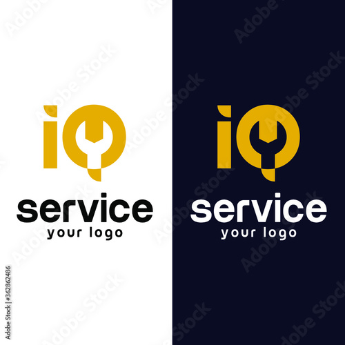 IQ service logo design modern and creative logotype vector template