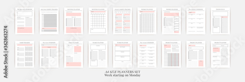 Planner sheet vector. Printable vertical notebook page