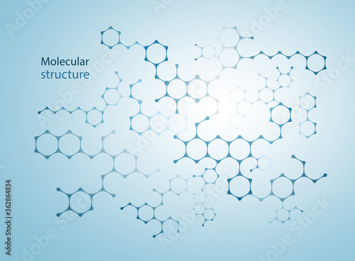 Abstract molecules design. Molecular structure or molecular structural coding elements. Medical background for banner or flyer. Vector illustration.