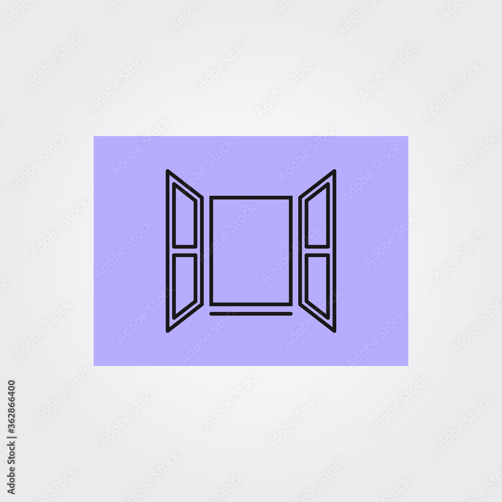 Opened window icon. Vector