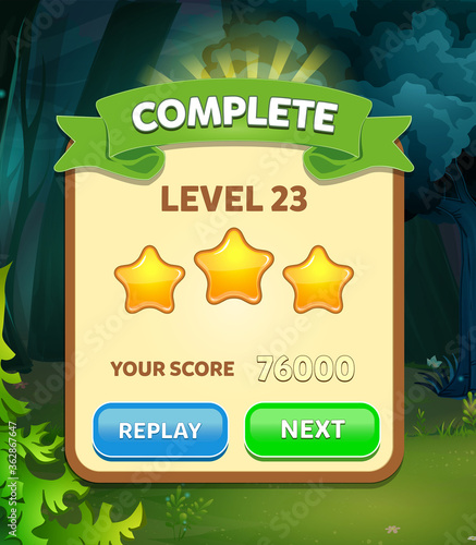 Casual Game UI Menus Popups  Buttons