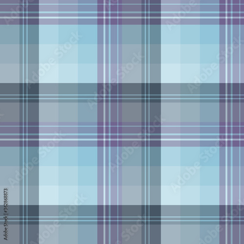 Seamless pattern in simple gray, light blue and discreet violet colors for plaid, fabric, textile, clothes, tablecloth and other things. Vector image.