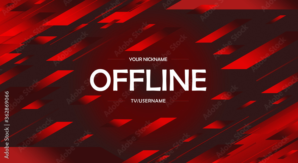 Currently offline twitch banner background 16:9 for stream. Offline red  background with red gradient lines. Screensaver for offline streamer  broadcast. Gaming offline screen. for twitch. Stock Illustration | Adobe  Stock