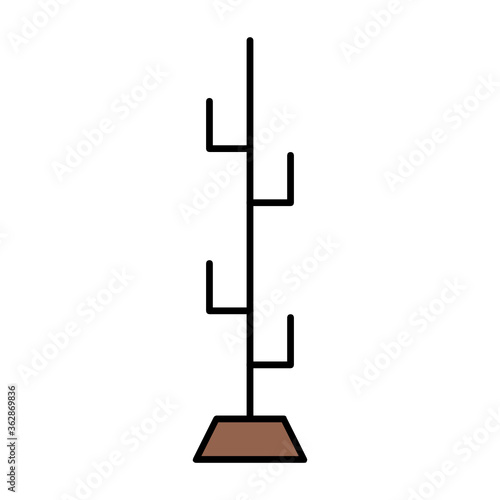 Empty Hat Stand Home and Office Vector coat rack Icon Design 