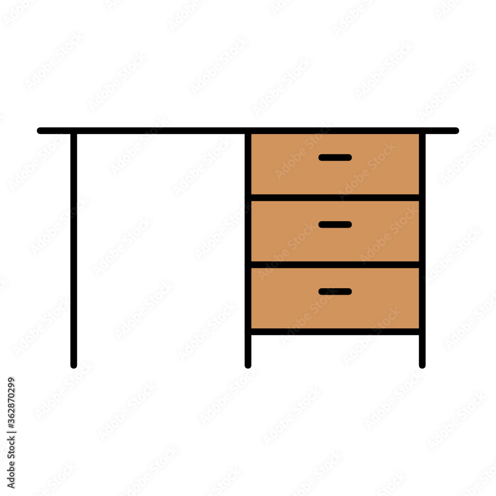 Office Wooden Table Multipurpose Furniture Vector Icon Design Office Wooden Table Multipurpose Furniture Vector Icon Design