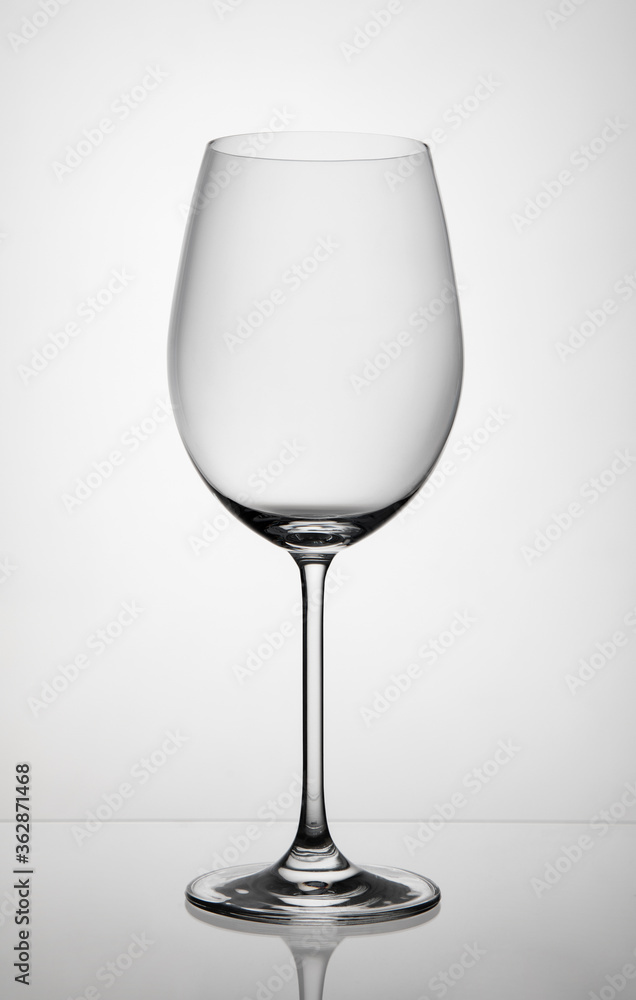 
Empty wine glass on a white background