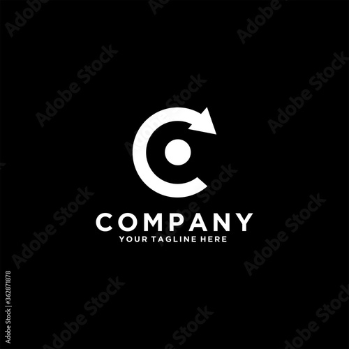 Letter C Logo Center And Arrow Concept Template Design Vector