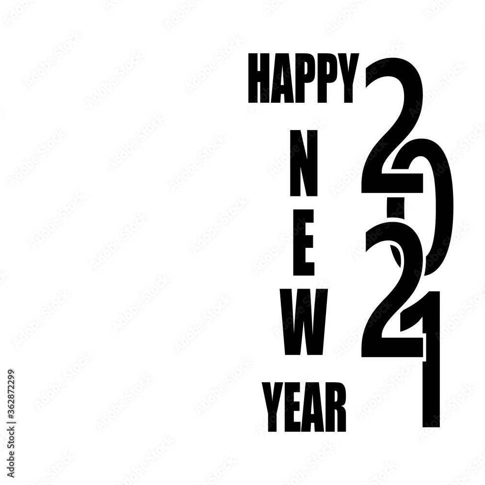Happy Ney Year 2021.Template of bussiness design card 2021 celebration. Flat. Vector illustration Happy Ney Year 2021.Template of bussiness design card 2021 celebration. Flat. Vector illustration