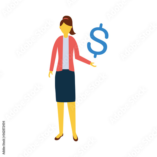 Woman avatar with dollar vector design