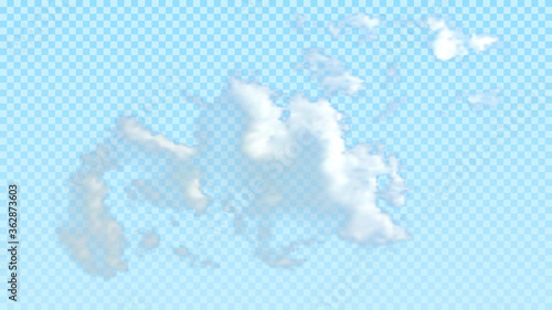 Isolated realistic cloud on transparent background