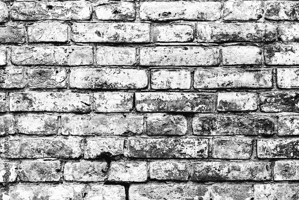 Fototapeta premium White brick wall texture for background or wallpaper