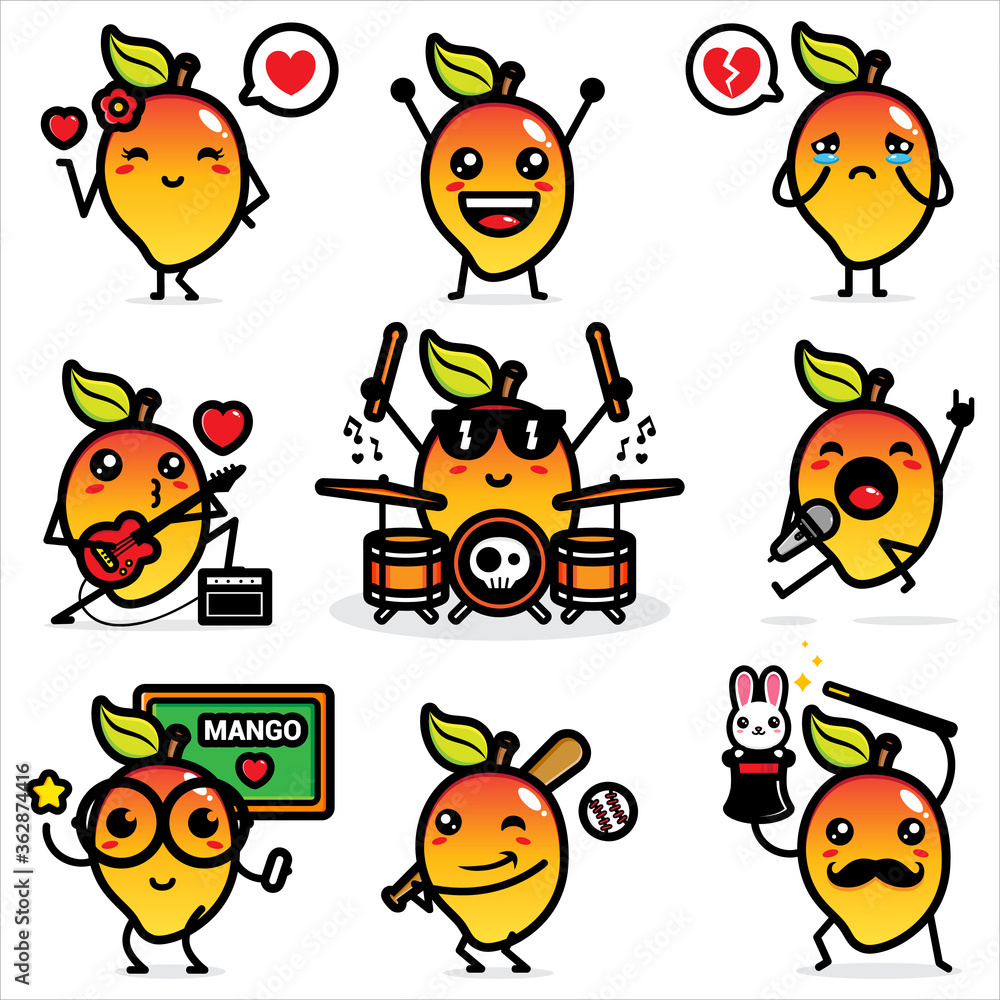 Naklejka premium design vector set of mangoes