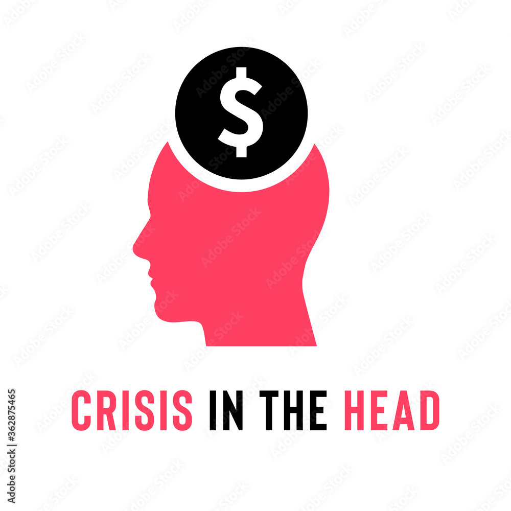 Abstract dollar money in head logo template design head brain. Sign, Symbol, icon, element for business, digital, technology, science, medical, union, innovation, design, company. Vector illustration. Abstract dollar money in head logo template design head brain. Sign, Symbol, icon, element for business, digital, technology, science, medical, union, innovation, design, company. Vector illustration.