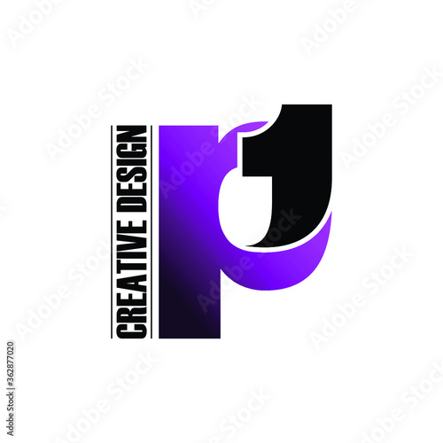 Letter p1 logo icon design vector. monogram logo vector illustration photo