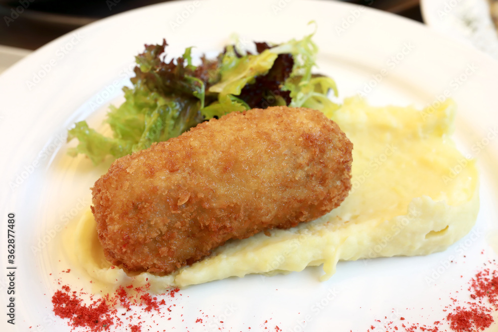 Chicken Kiev with mashed potatoes Chicken Kiev with mashed potatoes