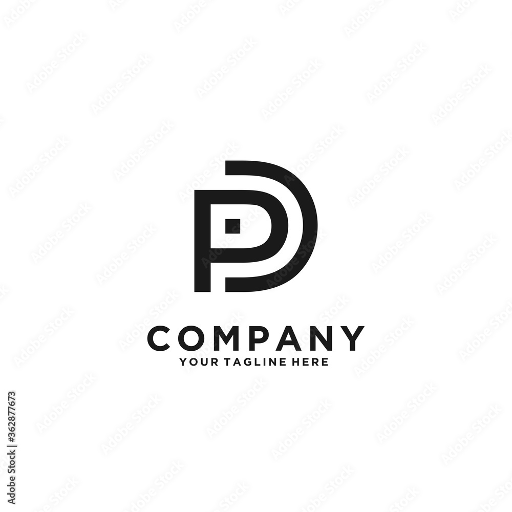 initials P or D vector stock logo initials P or D vector stock logo