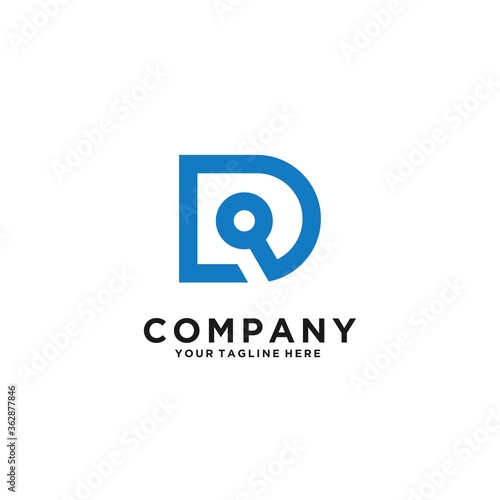 initials D technology logo stock vector 