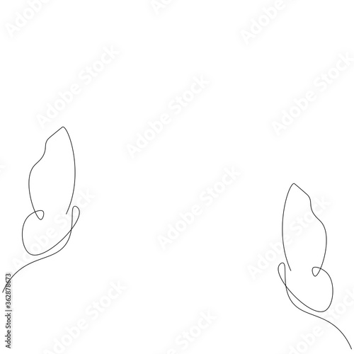 Butterfly animal one line drawing on white background, vector illustration © Keya