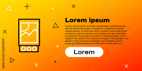 Line Open matchbox and matches icon isolated on yellow background. Colorful outline concept. Vector Illustration.