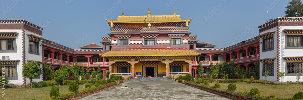 Buddhist monastery at the monastic zone of Lumbini on Nepal Buddhist monastery at the monastic zone of Lumbini on Nepal