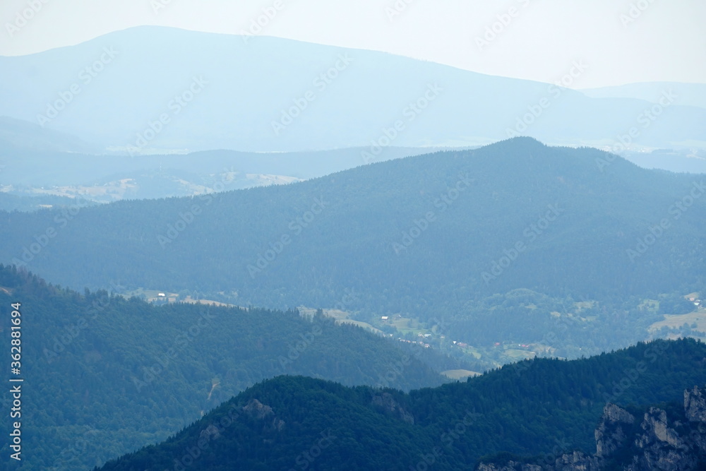 Blue Mountain landscape perspective, Mala Fatra mountain, Slovakia