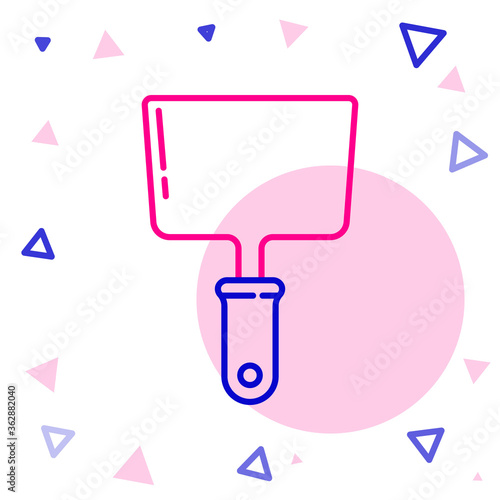 Line Putty knife icon isolated on white background. Spatula repair tool. Spackling or paint instruments. Colorful outline concept. Vector Illustration.