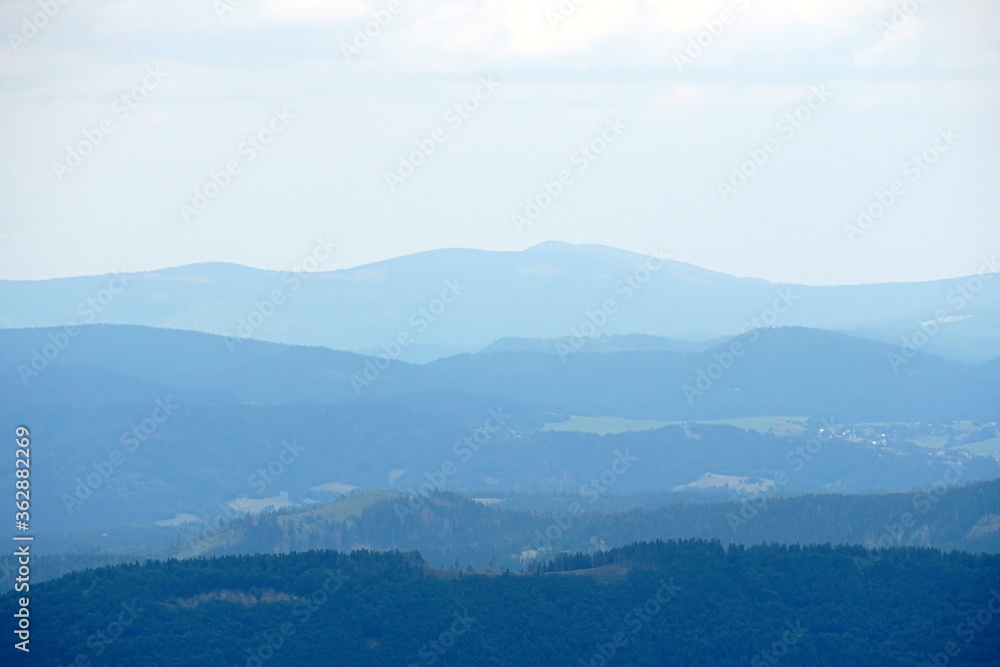 Landscape with blue Mala Fatra mountains in Slovakia