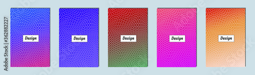 Set of color geometric background. Vector illustration template. Background for banner, flyer, business card, poster, wallpaper, brochure, smartphone screen, mobile app